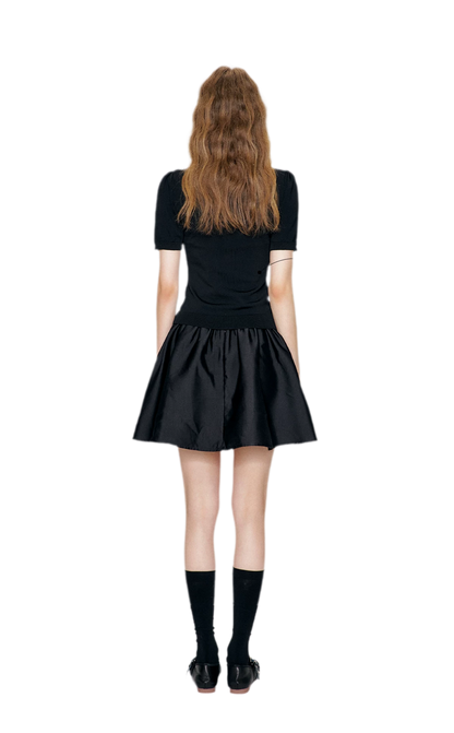 Beaded Collar Knit Tee