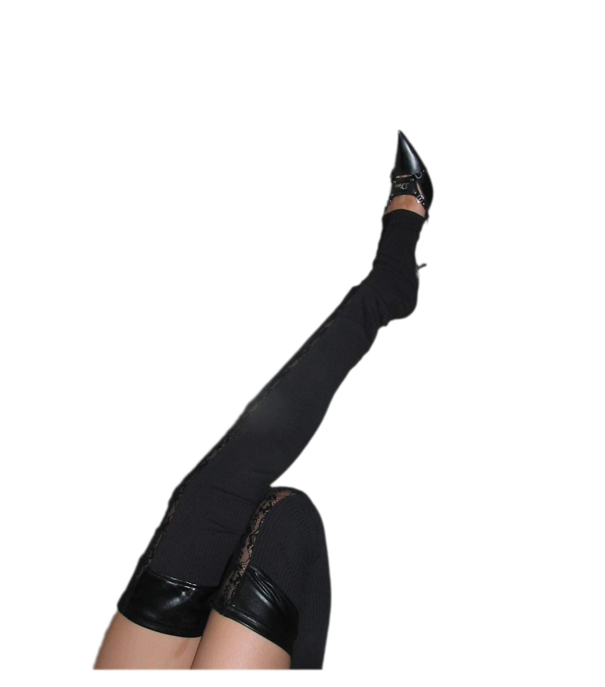 Lace Panel Overknee Socks