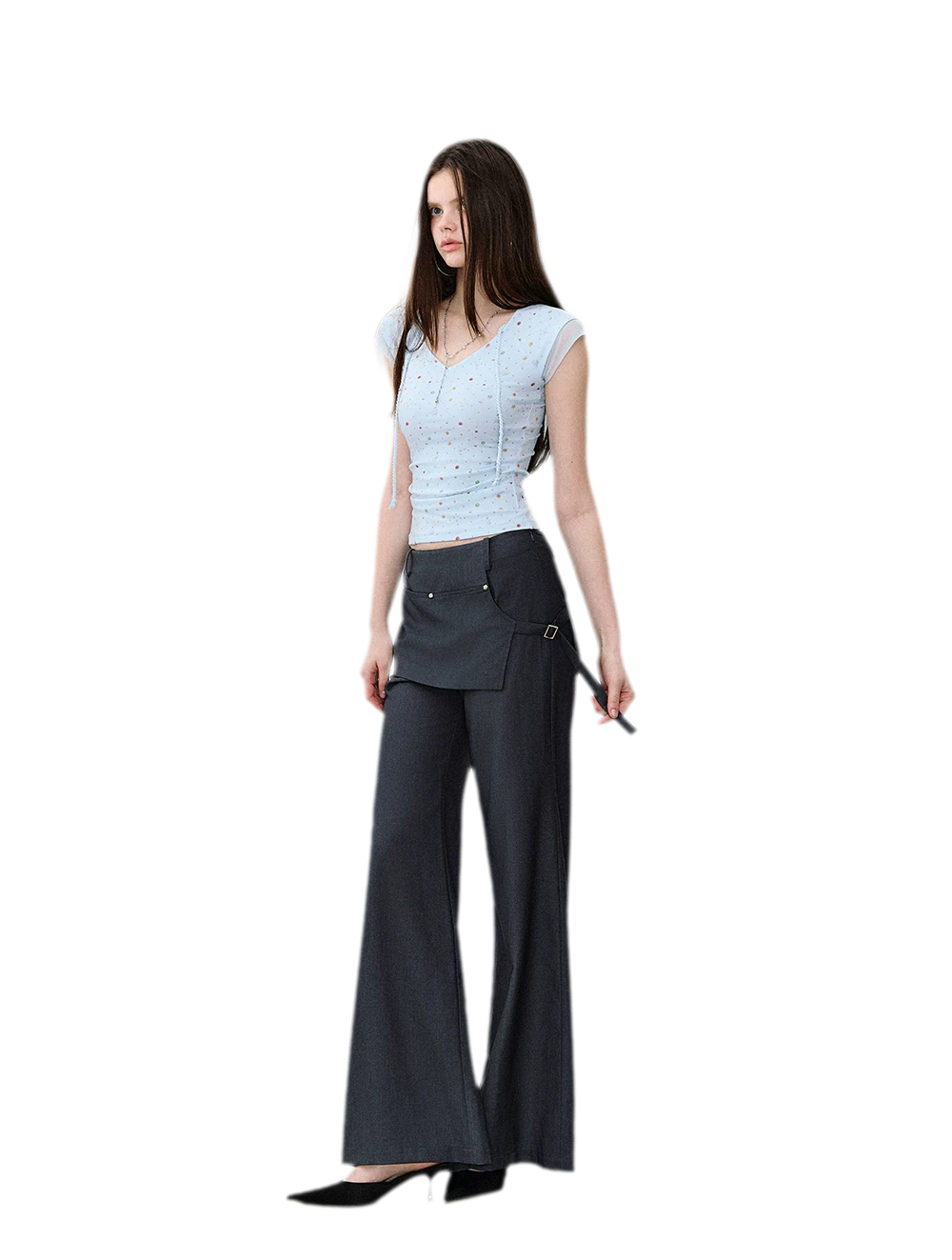 Riveted Wide-Leg Pants