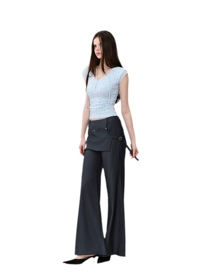 Riveted Wide-Leg Pants