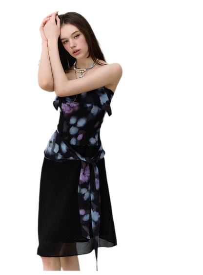 Irregular Tie-Dye Print Dress