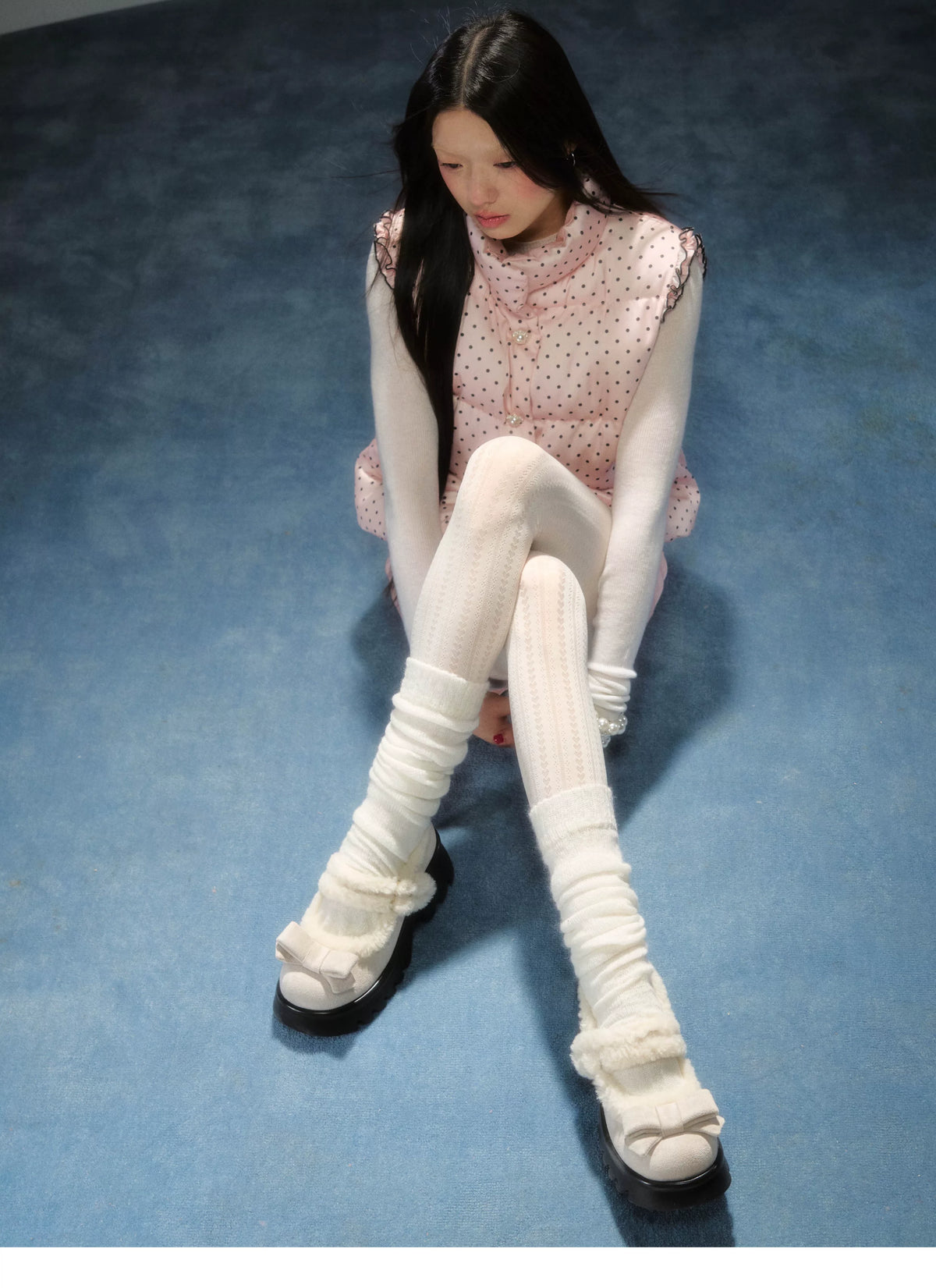 Plush Bow Platform Mary Janes
