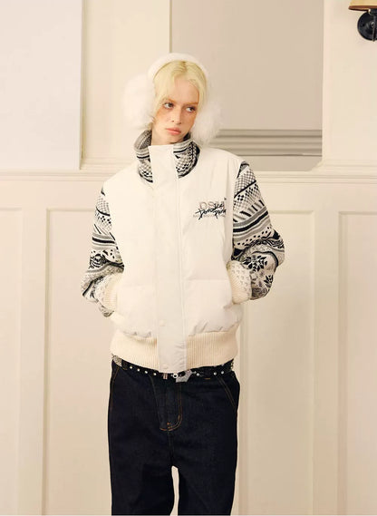 Contrast Fair Isle Down Jacket