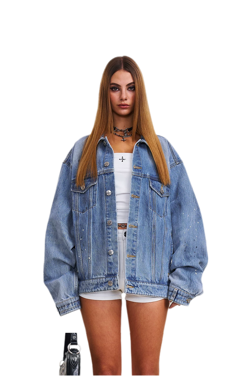 Cross Statue Denim Jacket