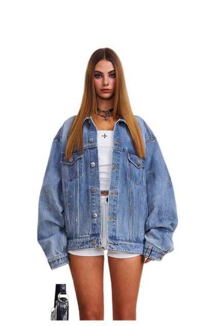 Cross Statue Denim Jacket