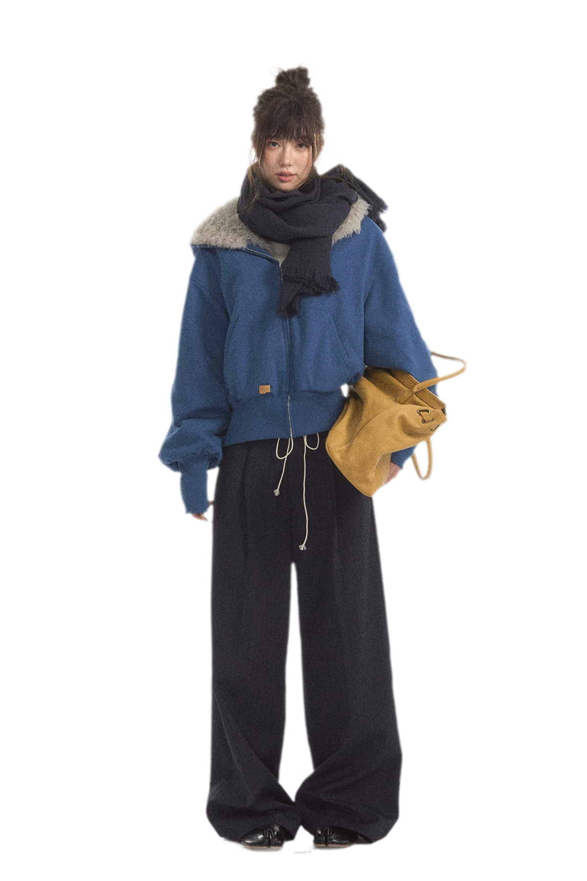 Fuzzy Hooded Cropped Puffer Jacket