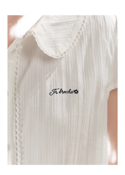 Lace Trim Shirt Dress