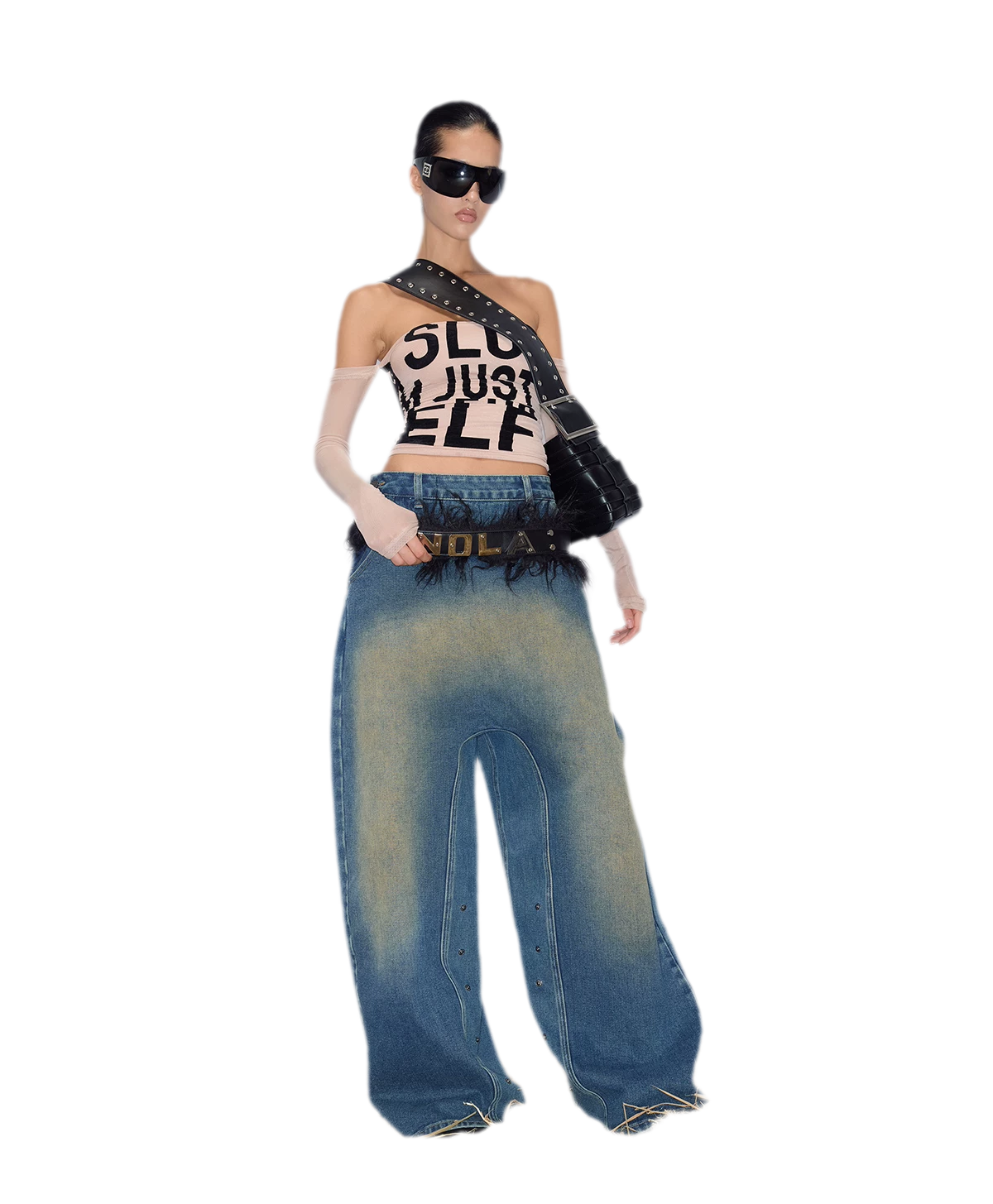 Black Waist Fur Belt