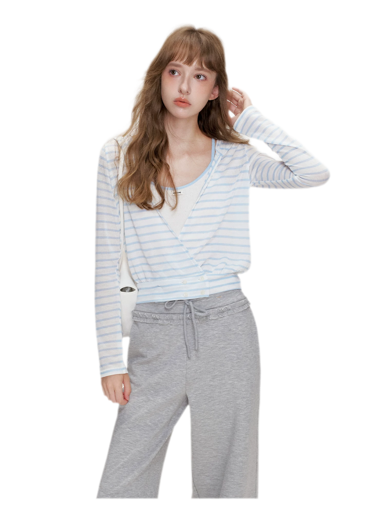 Wrap V-Neck Knitwear Set