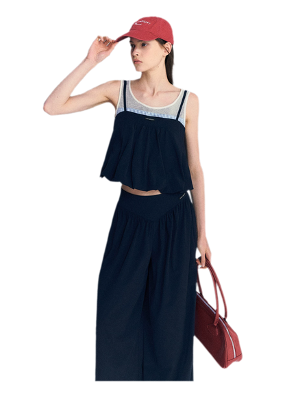 Contrast Faux Layered Set