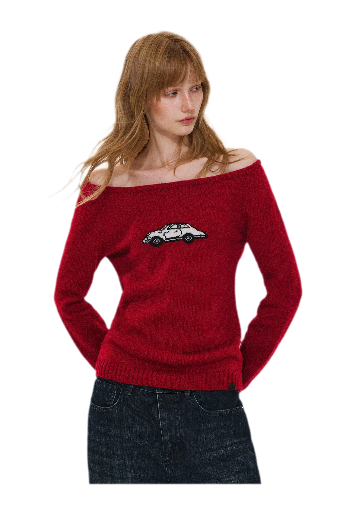 Wool Blend Jacquard Knit Sweater