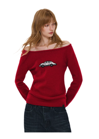 Wool Blend Jacquard Knit Sweater