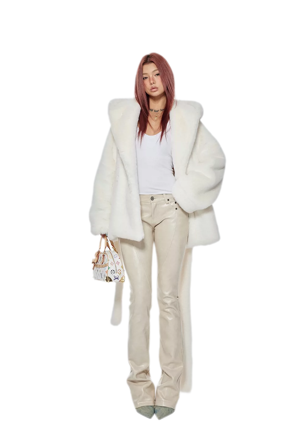 Plush Hooded Faux-Fur Coat