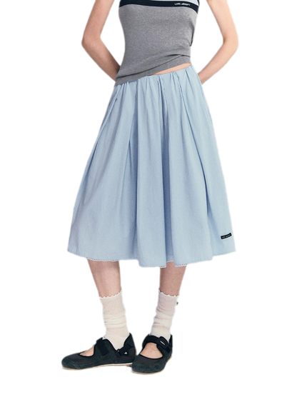 Blue Lace Midi Skirt