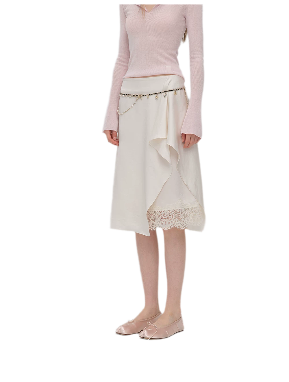 Silky Draped A-Line Skirt