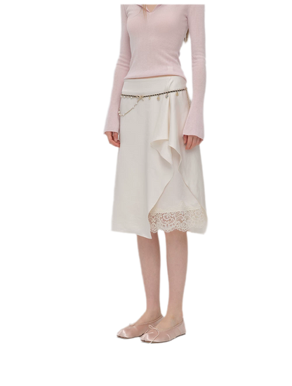 Silky Draped A-Line Skirt