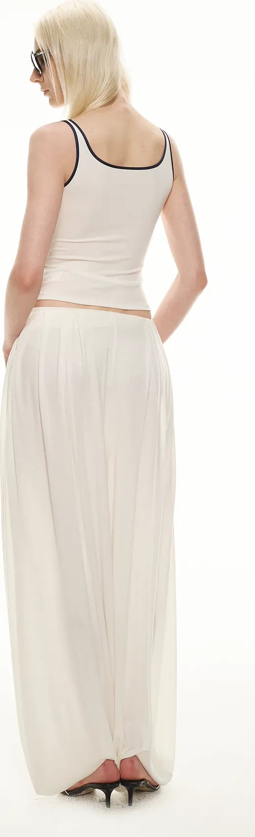 Tencel Blend Relaxed Wide-Leg Pants