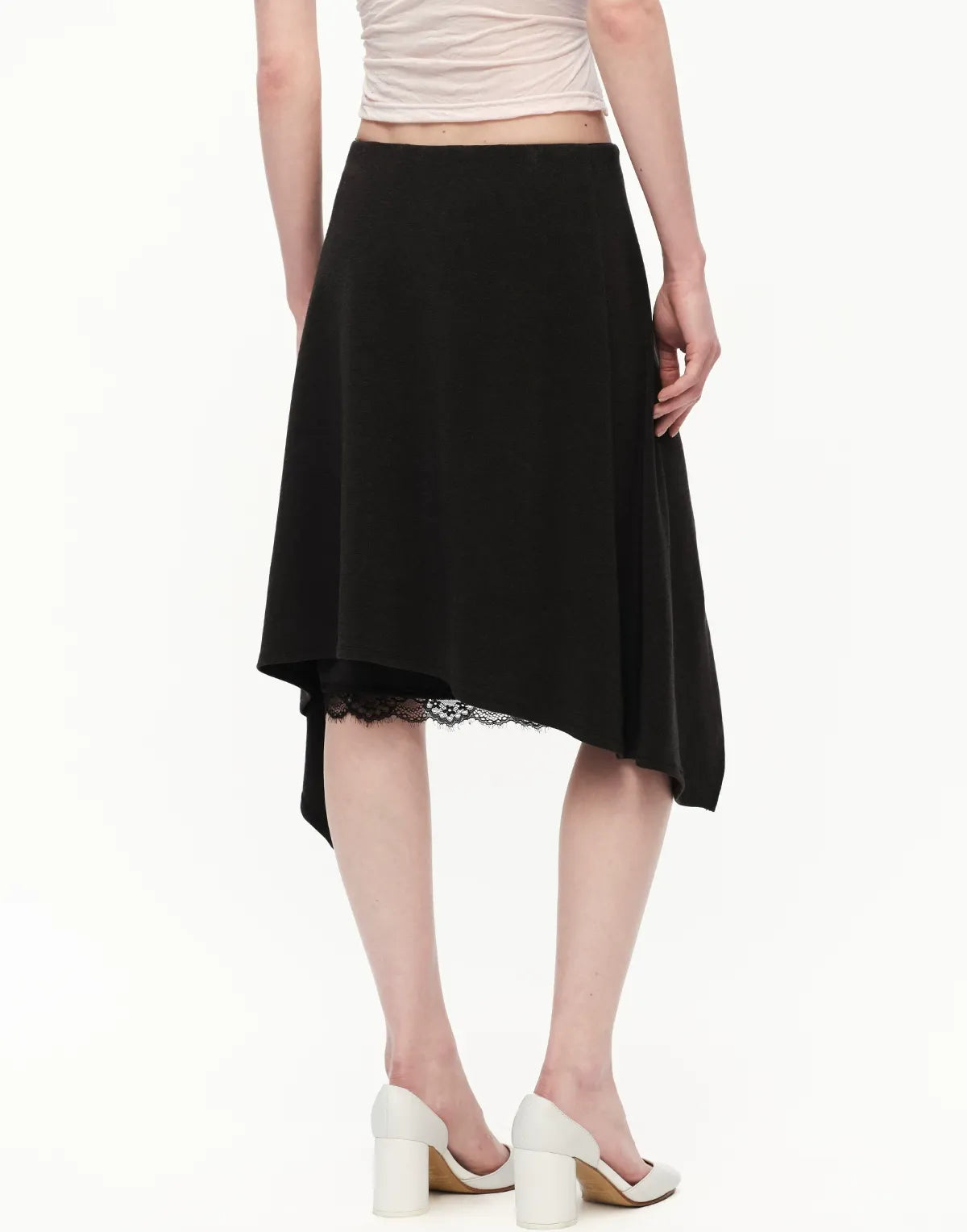 Lyocell Asymmetric Lace Skirt