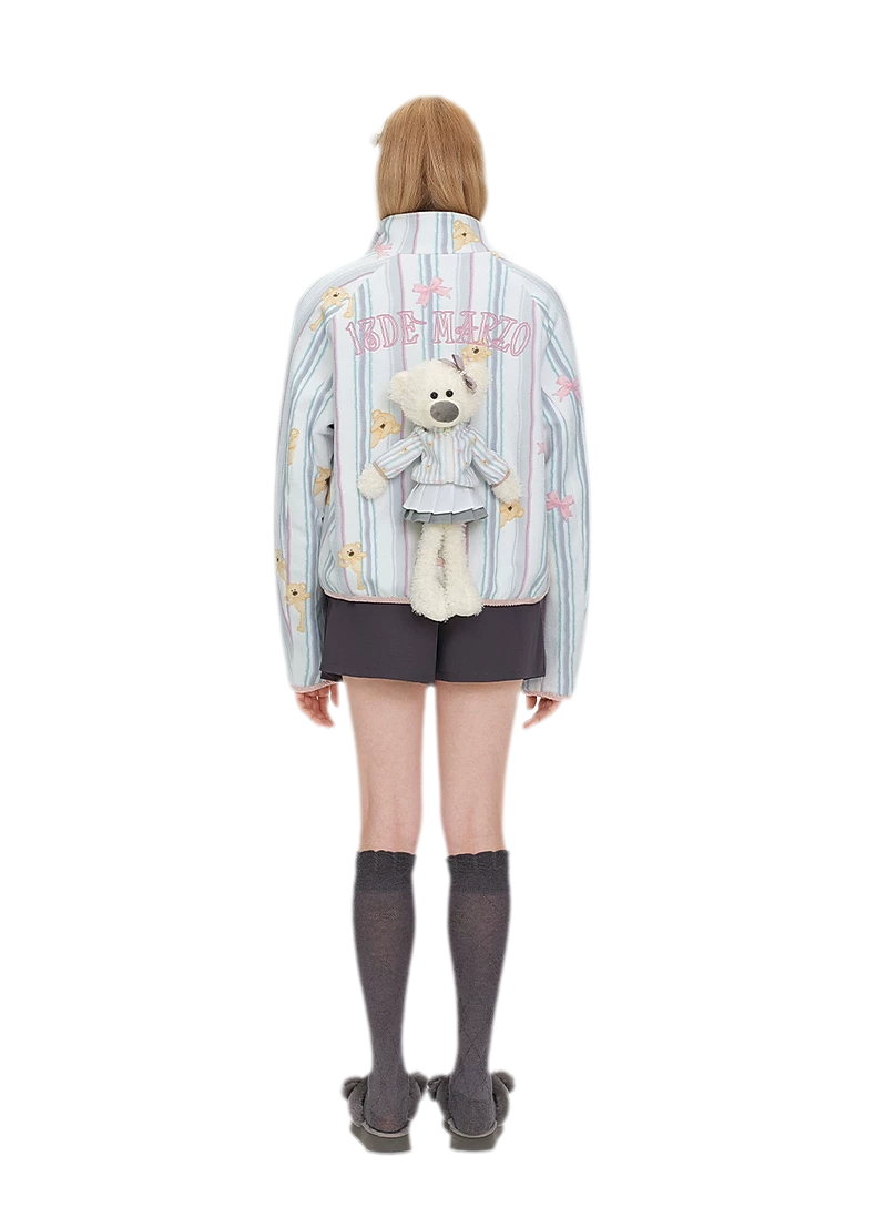 Printed Fleece Raglan Jacket