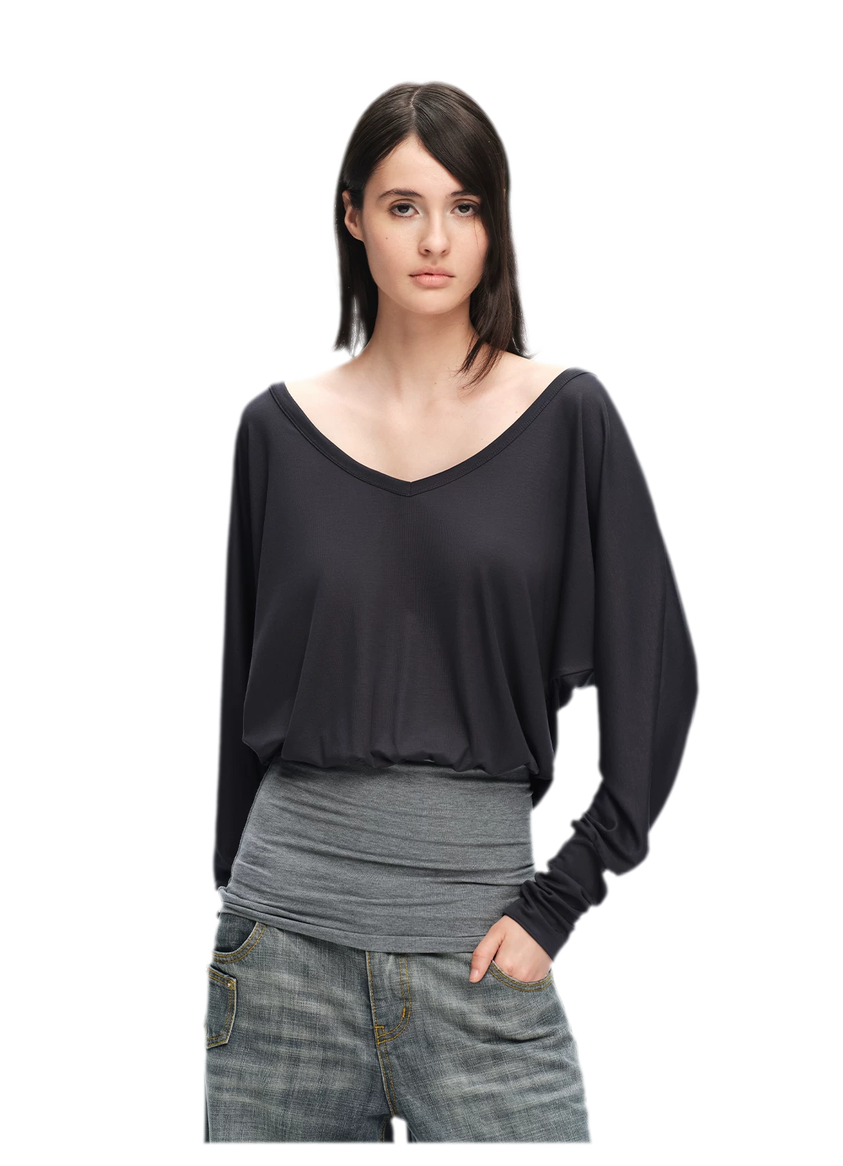Lyocell Asymmetric Off-Shoulder Top