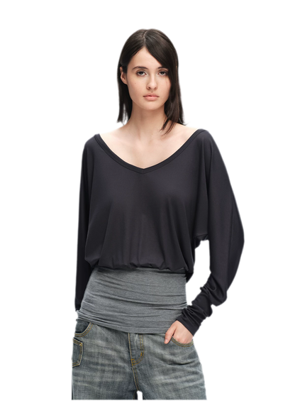 Lyocell Asymmetric Off-Shoulder Top