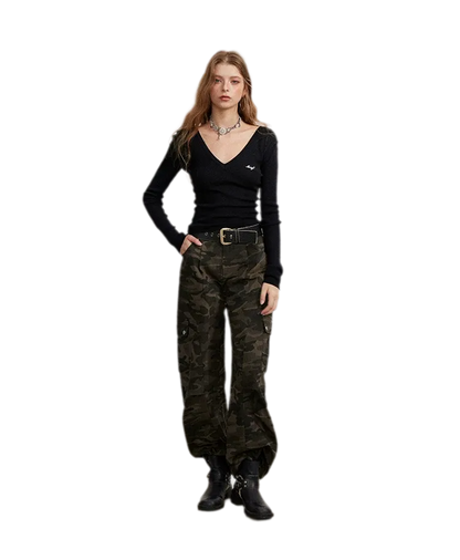Vintage Curved-Leg Cargo Pants