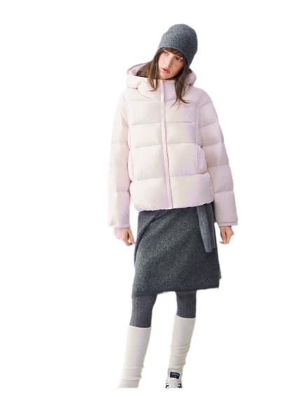 Nylon Cloud-Puff Hooded Down Jacket