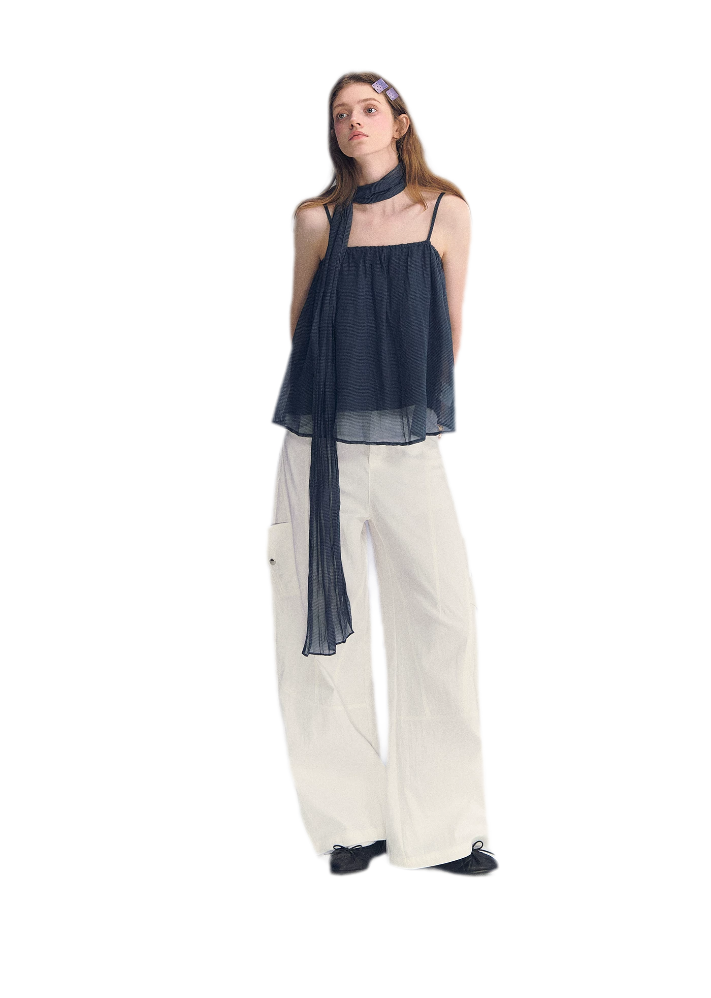 Deconstructed Curved Cargo Pants