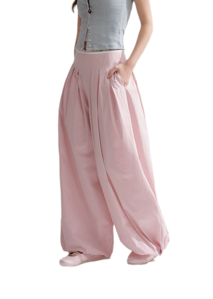 Lightweight Pleated Balloon Pants