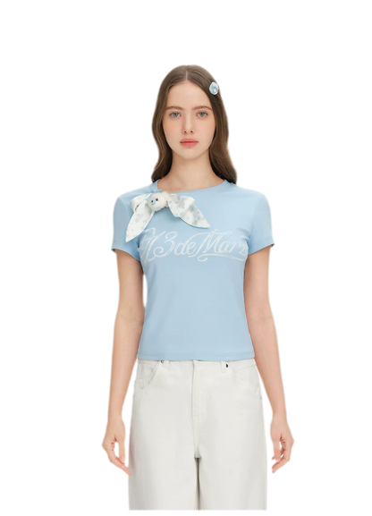 Floral Crossover Short T-shirt