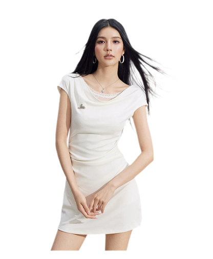 Lace Draped Mini Dress