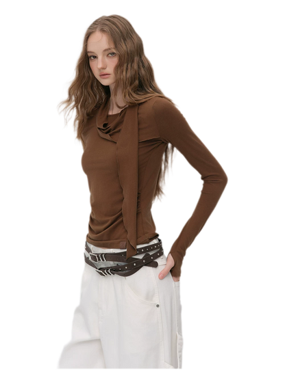 Draped Halter Ruched Top