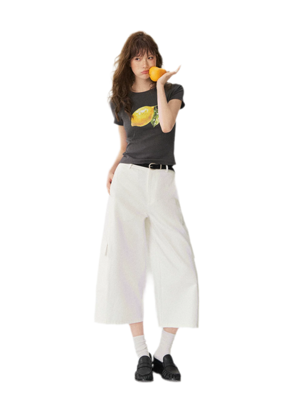Utility Denim Capri Pants