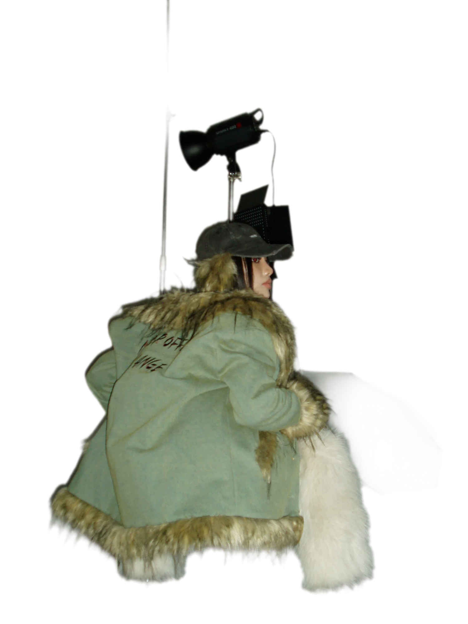 Distressed Faux Fur Cap