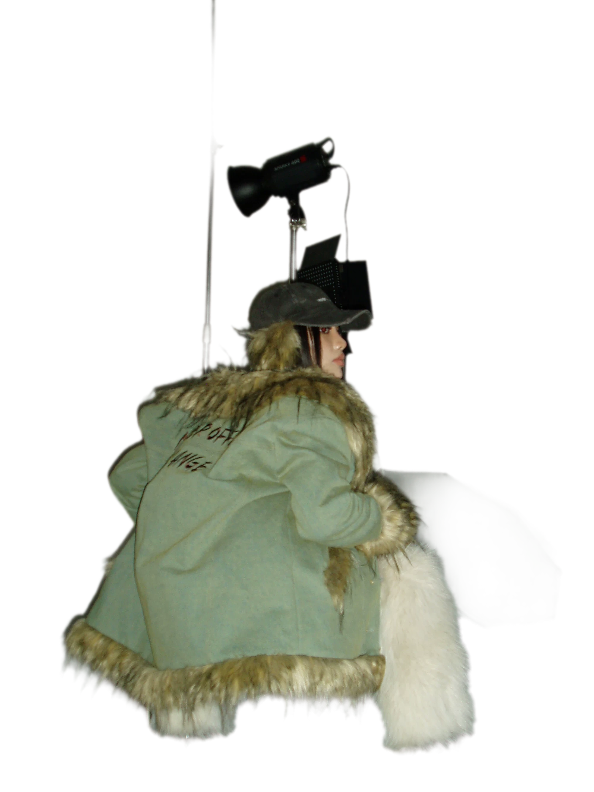 Distressed Faux Fur Cap