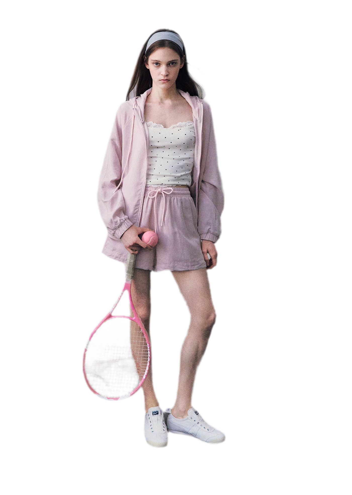Lace Trim Drawstring Set