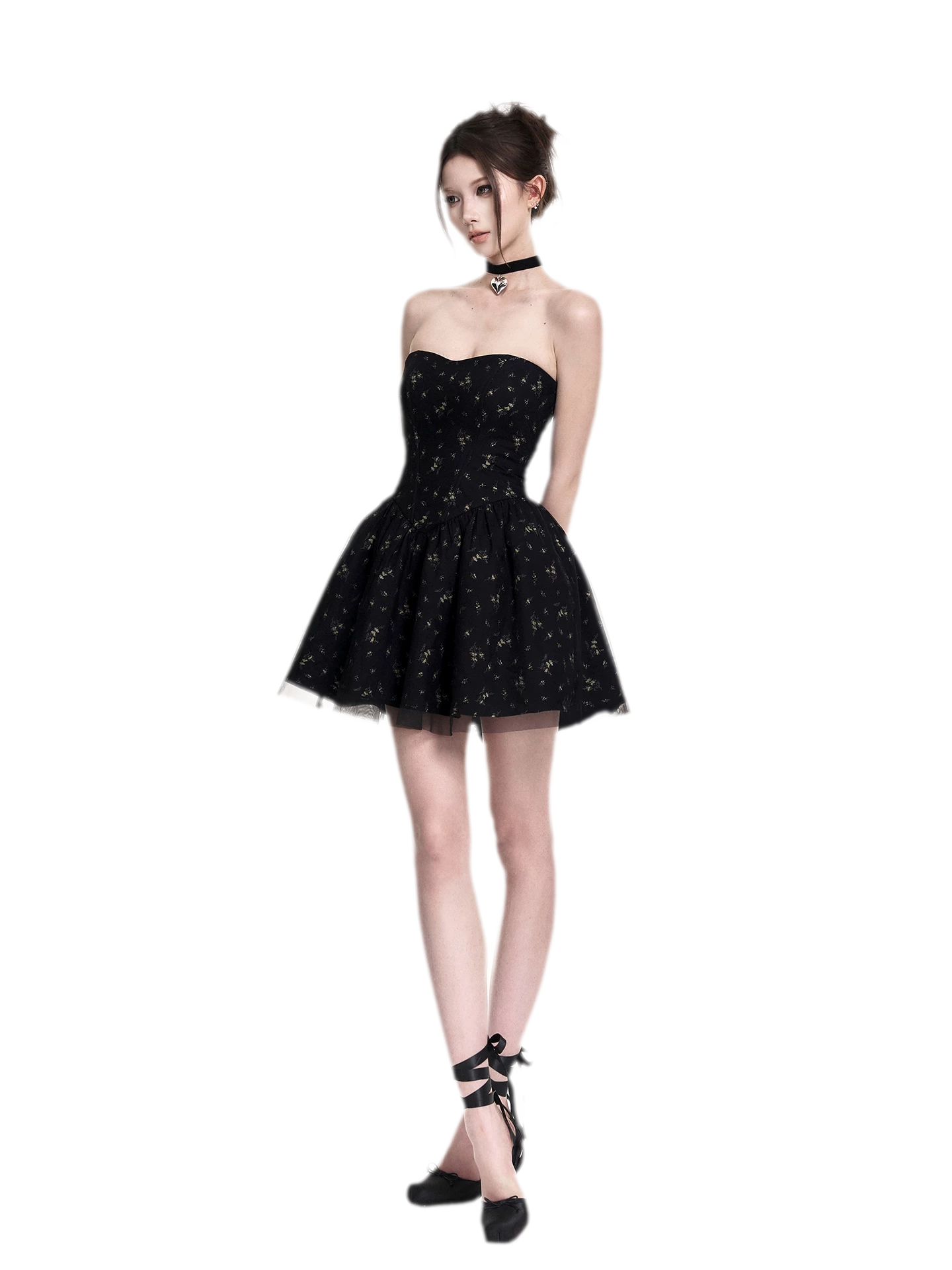 Romantic Floral Mesh Dress