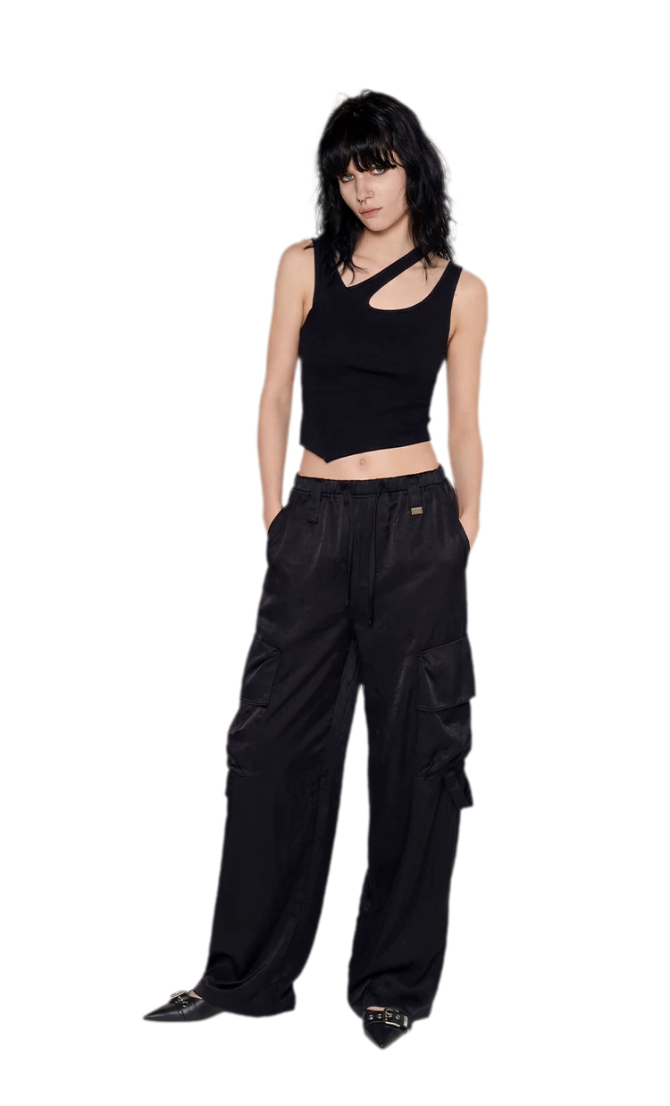 Deconstructed Asymmetric Cutout Tank Top