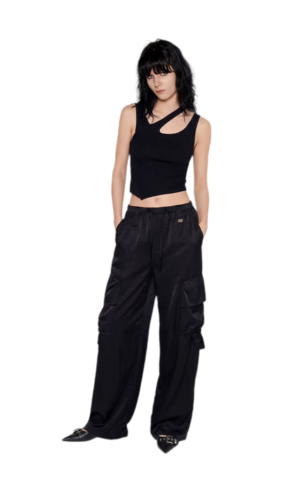 Deconstructed Asymmetric Cutout Tank Top