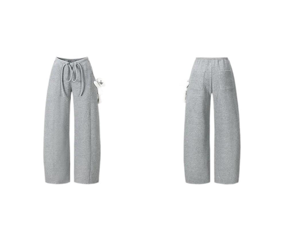 Fleece V-Waist Wide-Leg Pants