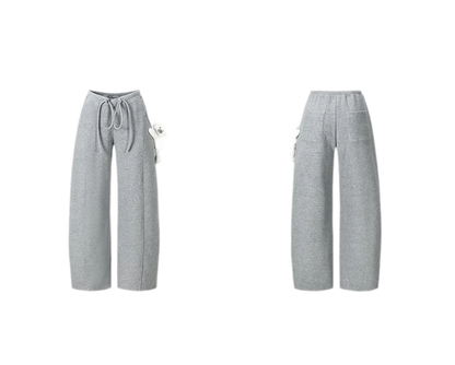 Fleece V-Waist Wide-Leg Pants