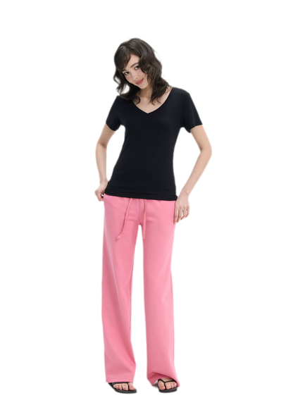 Low-Rise Wide-Leg Loose Sweatpants