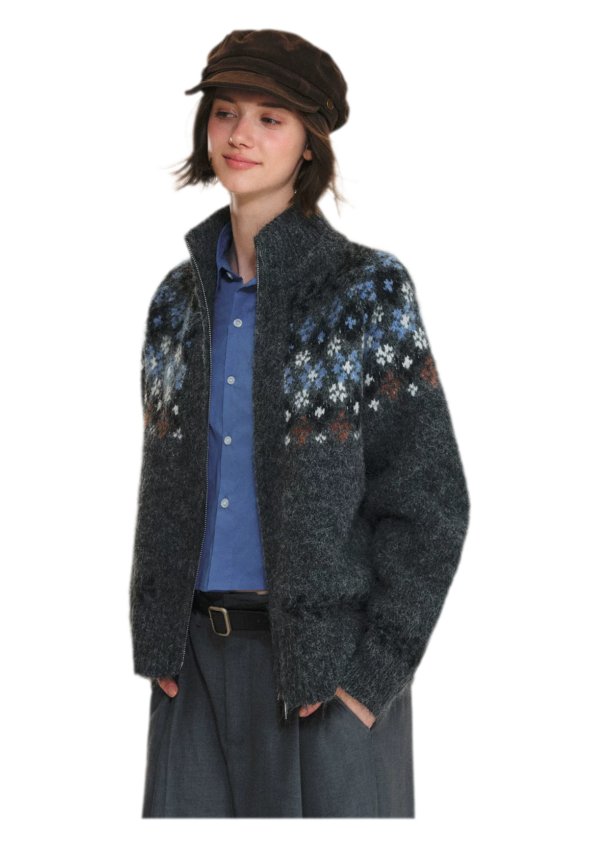 Cardigan en maille jacquard Fair Isle
