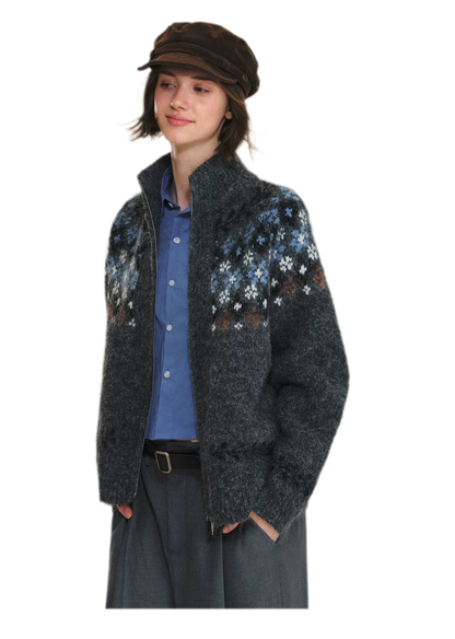 Cardigan en maille jacquard Fair Isle