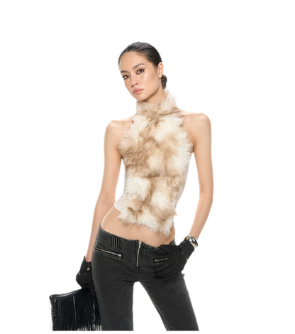 Fox Fur Mesh Halter Top