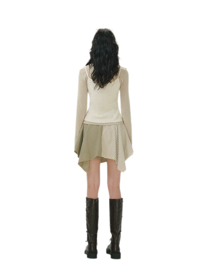 Ribbed Layered Henley Top