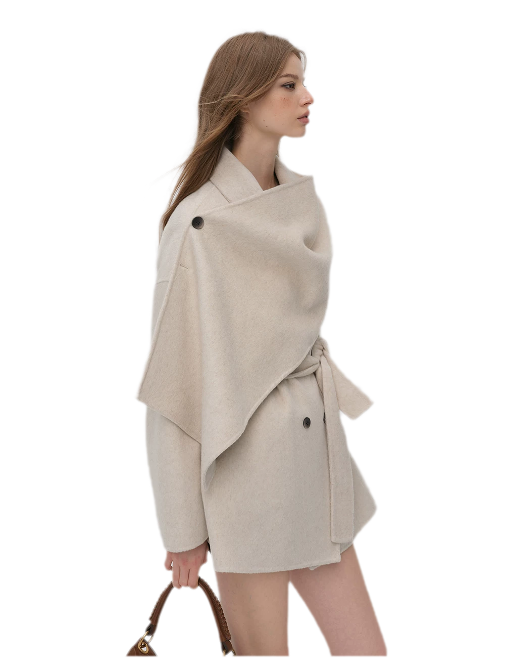 Double-Faced Wool Cape Coat