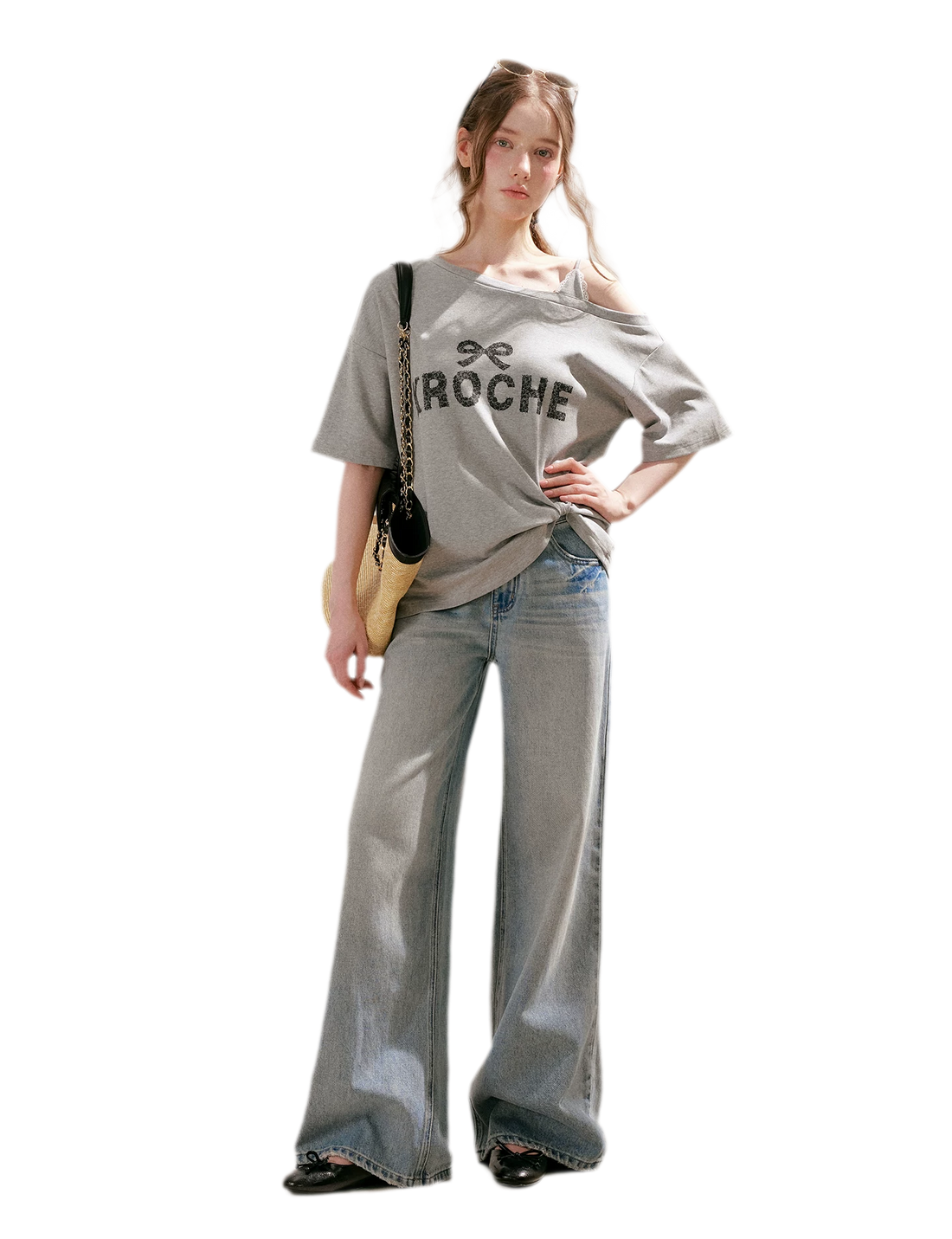 Off-Shoulder Logo T-Shirt