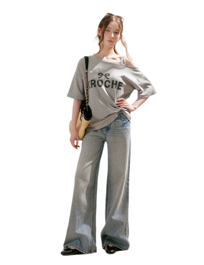 Off-Shoulder Logo T-Shirt