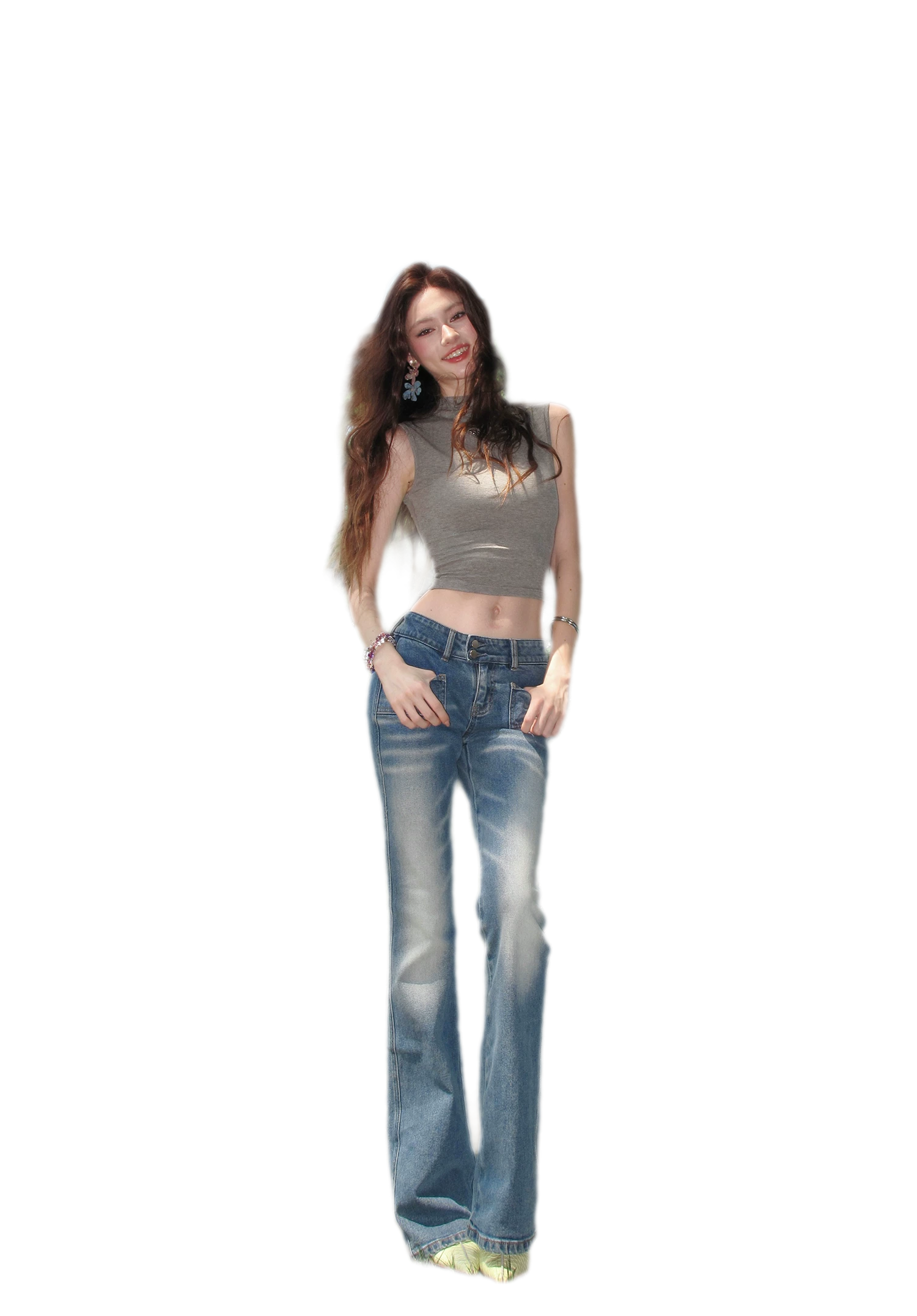 Low Rise Flare Jeans